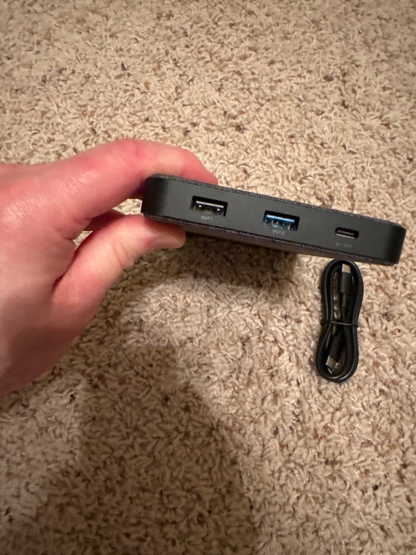 Portable 20,000mAh 45 watt power bank with 2 high speed USB-A ports, 1 high speed USB-C port, and ability to charge laptops, smart devices, tablets, phones, Braille displays, book readers, etc