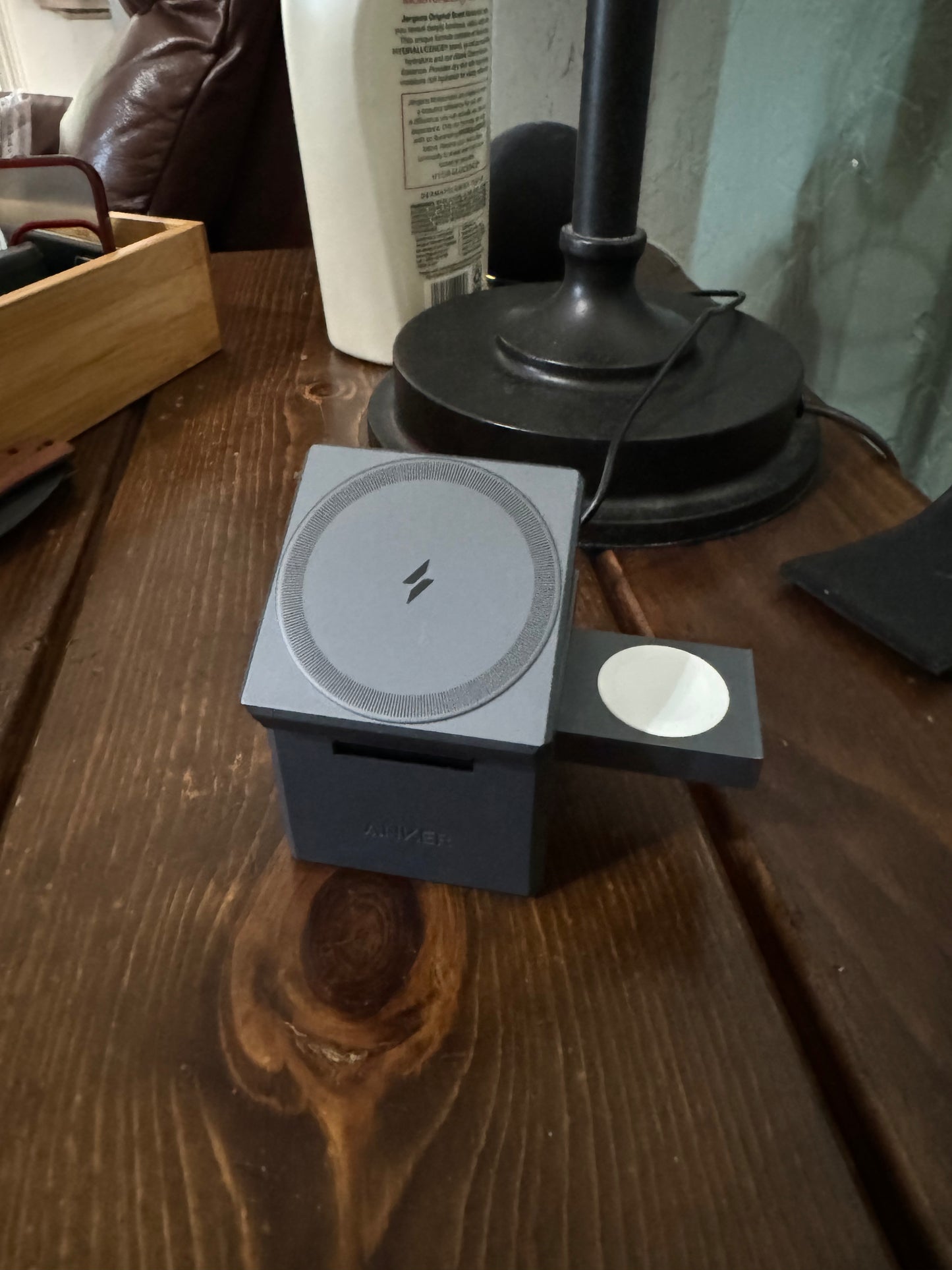 Anker 3 in 1 15 watt charging cube with MagSafe and wireless charging for multiple devices including iPhones, Airpods, Apple Watches, and more. Little in size but huge in charging power