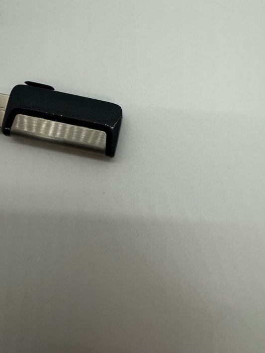 High speed dual plug flash drive with both standard USB, and USB type C plugs. Use with either ports on desktop or laptop computers, Apple and Android smartphones or tablets. Available in 256GB of storage