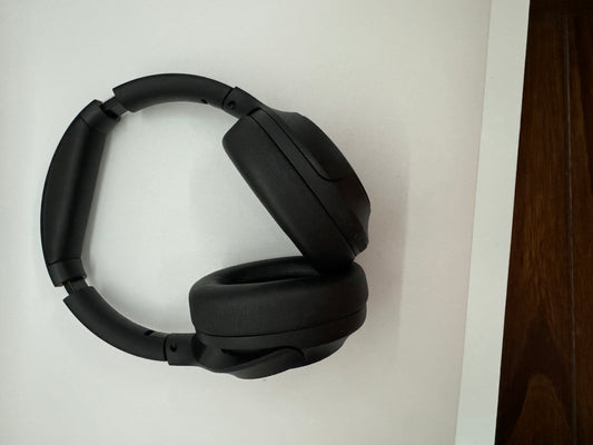 Over the ear wireless Bluetooth folding headphones with active noise cancellation, 60 hour battery, 3.5mm audio jack, audible and voice feedback, controls with microphone, and awesome sound